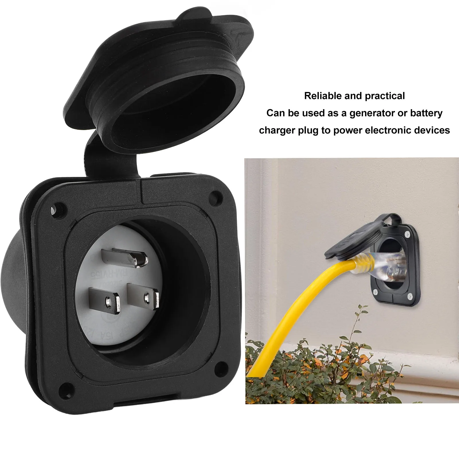 

Электрический фланцевый впускной отверстие для автодома, стандарт США, 125 В, 15 А, розетка с водонепроницаемыми крышками, внешние электрические соединения