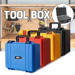 1pc Safety Instrument Tool Box, 280x240x130mm, PP Plastic Storage Toolbox Equipment Tool Case, Outdoor Suitcase With Foam Inside