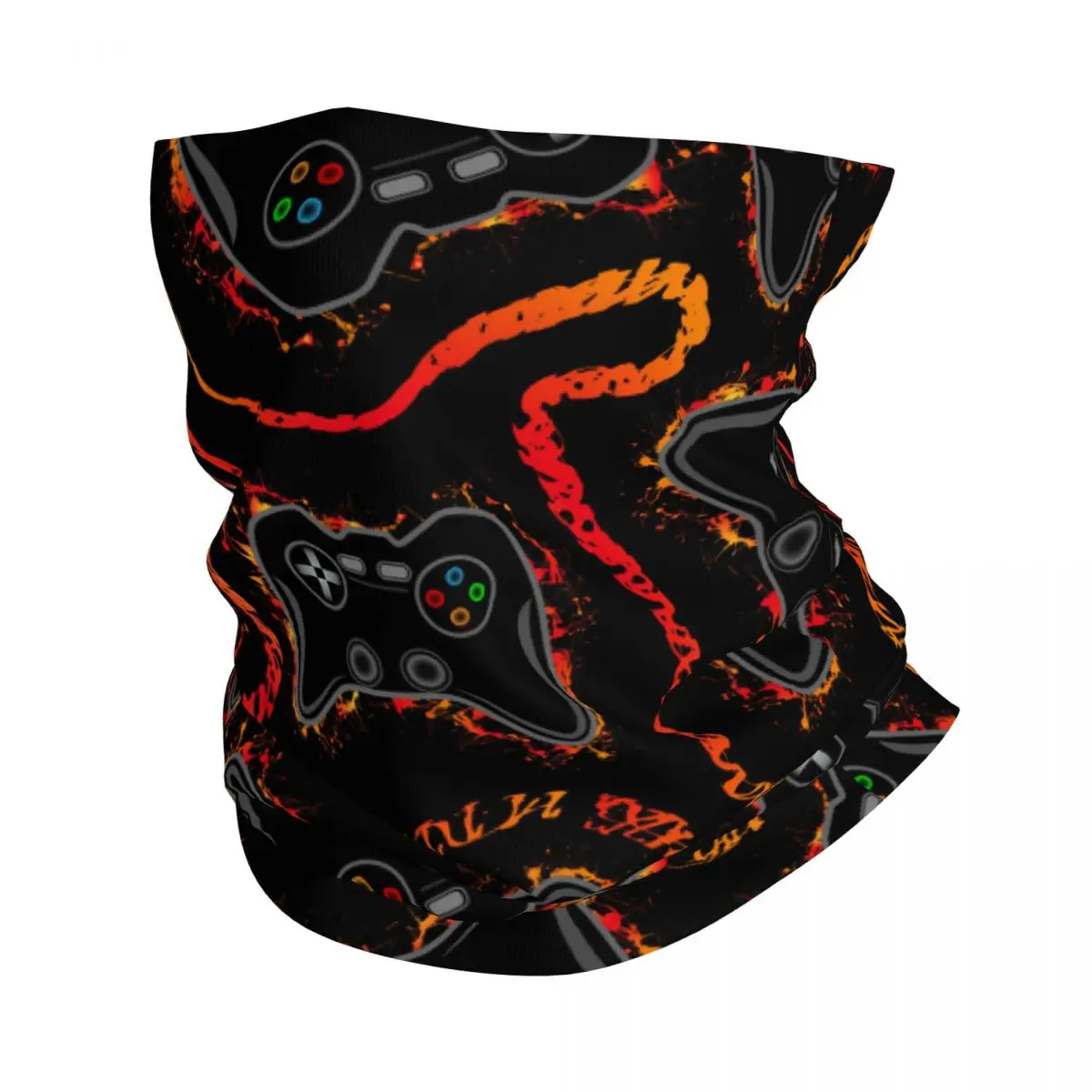 Joystick With Fire Thin Wrap Scarf Bandana Neck Gaiter Face Cover Headband