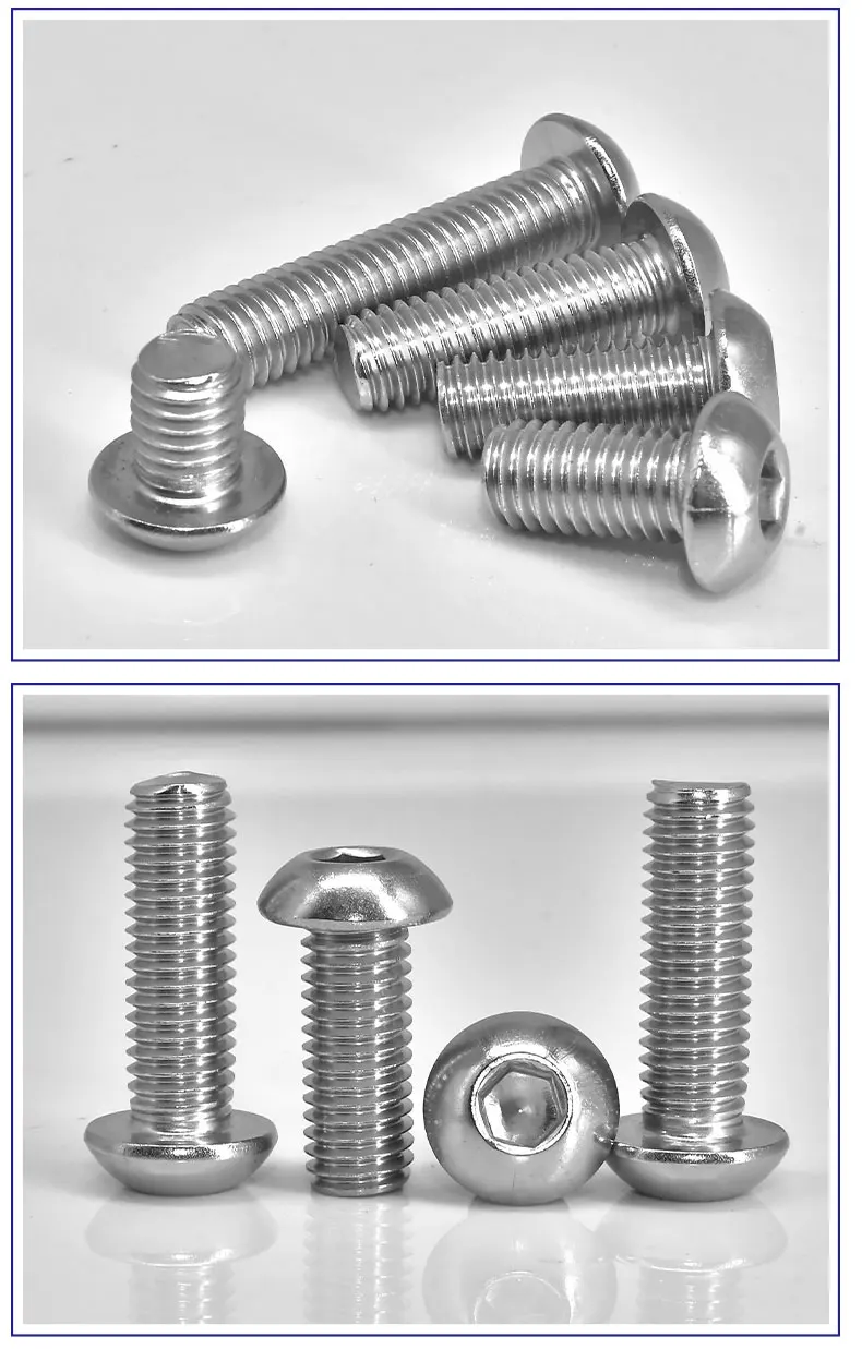 5–150 Stück A2-Inbusschrauben, rund, Edelstahl 304, ISO7380, DIN912, Innensechskantschrauben, M2, M2,5, M3, M4, M5, M6, M8, L = 4–55 mm – Detail 11