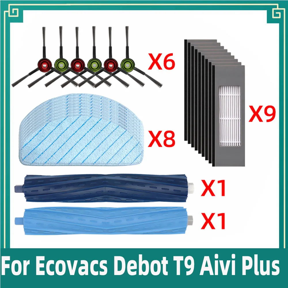 

For Ecovacs Debot T9 Aivi Plus Robot Vacuum Cleaner Main Side Brush Hepa Filter Mop Cloths Rag Accessories Replacement Spare