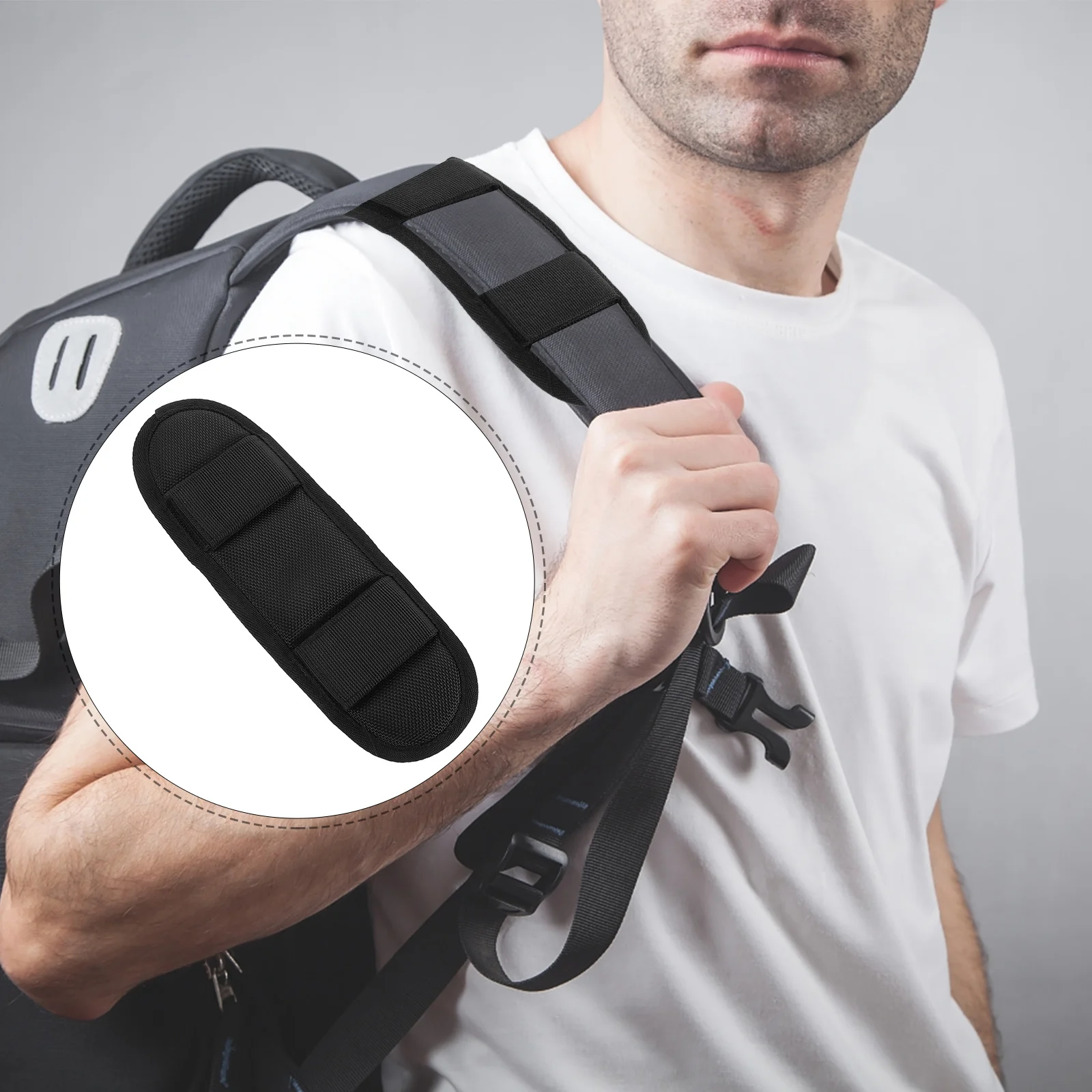 Almohadilla de correa de hombro, almohadilla de descompresión gruesa resistente al desgaste para bolsa de cámara de ordenador portátil, mochila de senderismo, hombreras