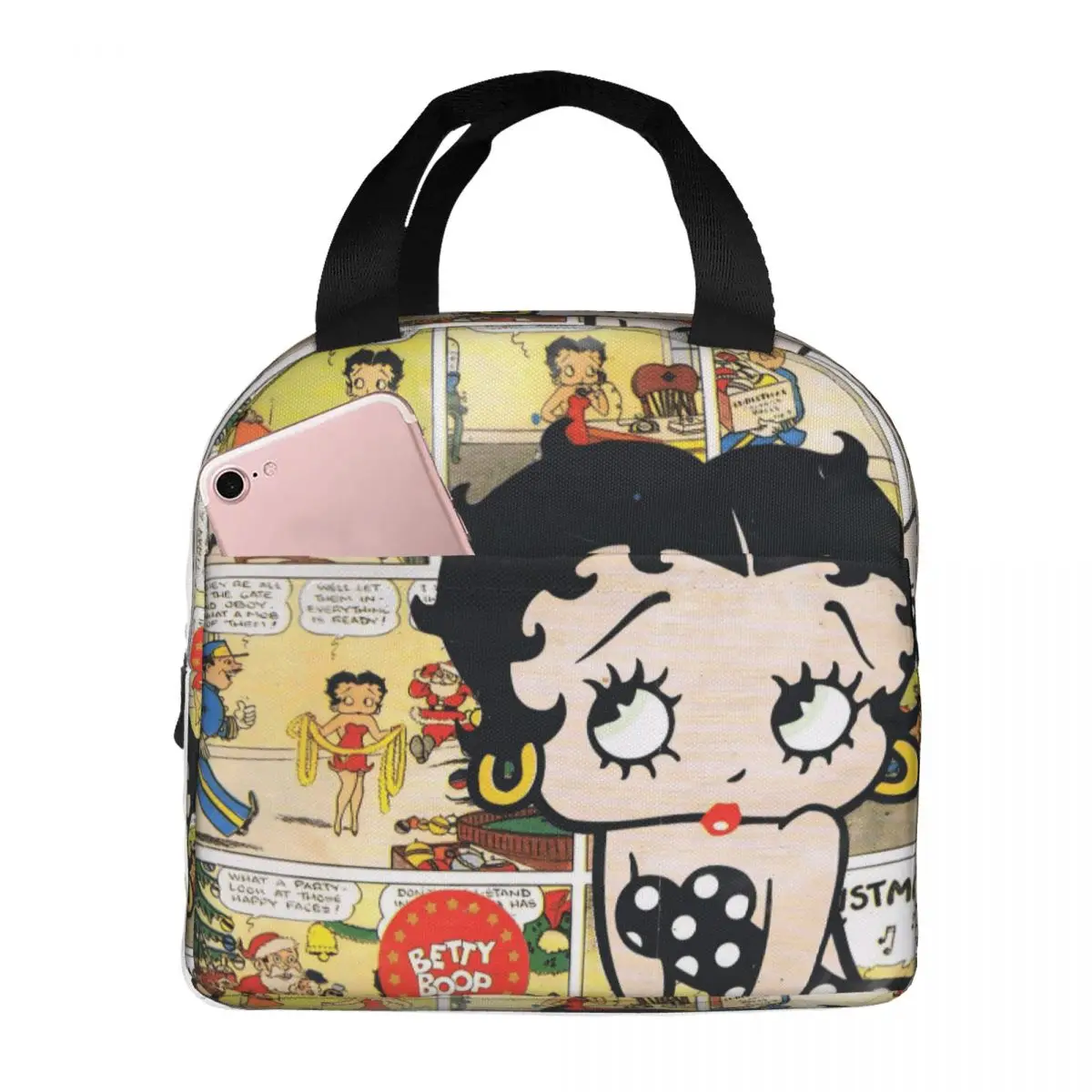 B-Bettys Boops Bolsas de almuerzo con aislamiento térmico para el trabajo Bolsa de comida portátil Contenedor Enfriador Fiambreras térmicas