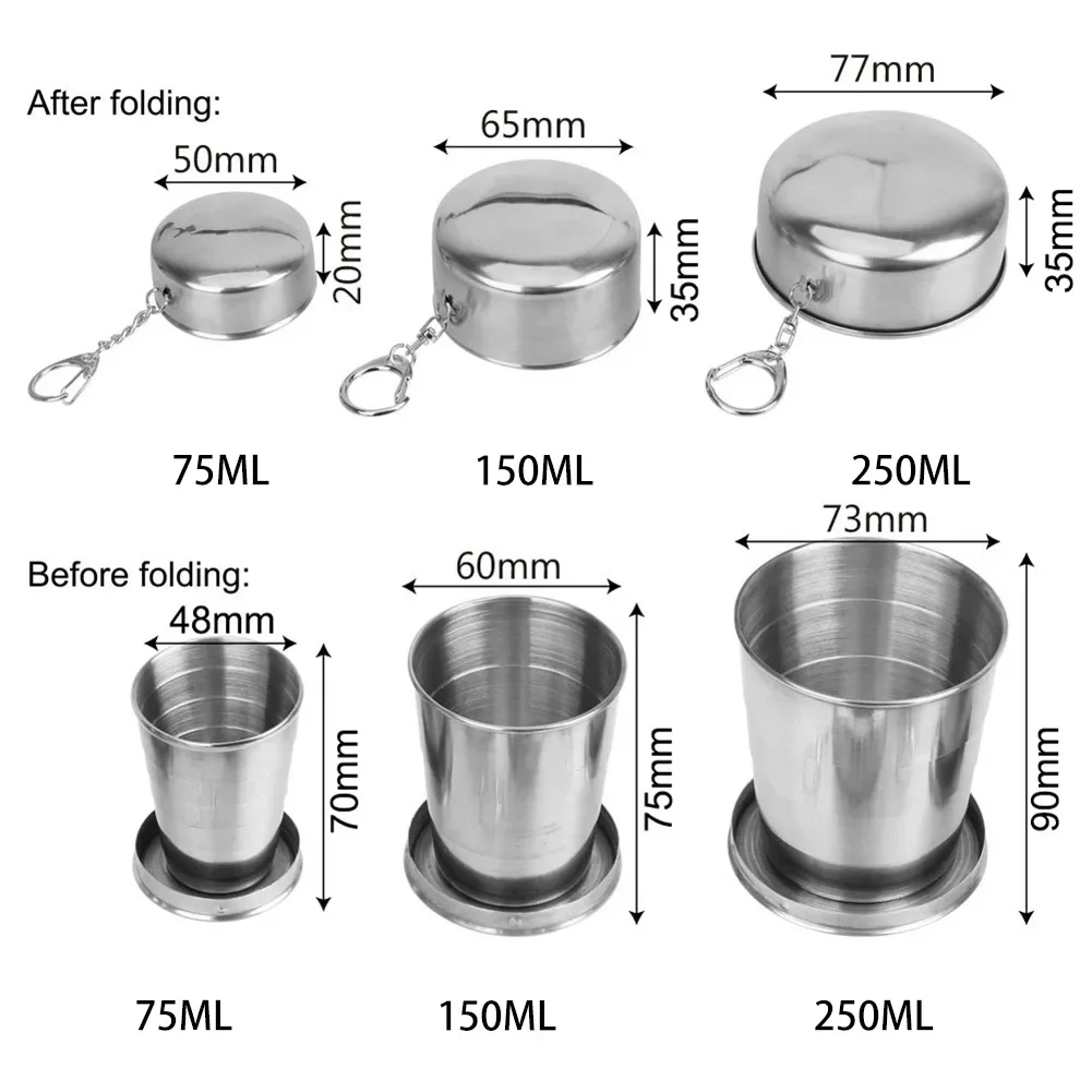 Camping Travel Cup Folding Telescopic Mug Rust-resistant Material Compact Design Compact Outdoor Drinking Cup Travel Coffee Cup