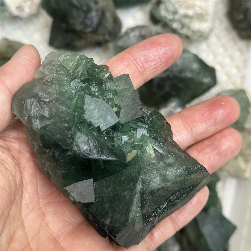 Natural Crystal Blue Green Fluorite Raw Stone Irregular Rough Mineral Specimen Reiki Healing Home Decor Aquarium