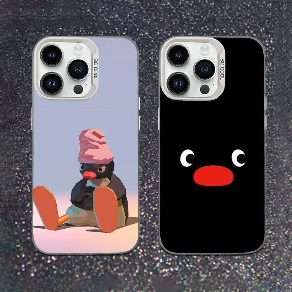 

Cute Pingu Penguin Cartoon Phone Case For iPhone 16,15,14,13,12,11,Mini,Pro,SE,MAX White Matte Shockproof Cover