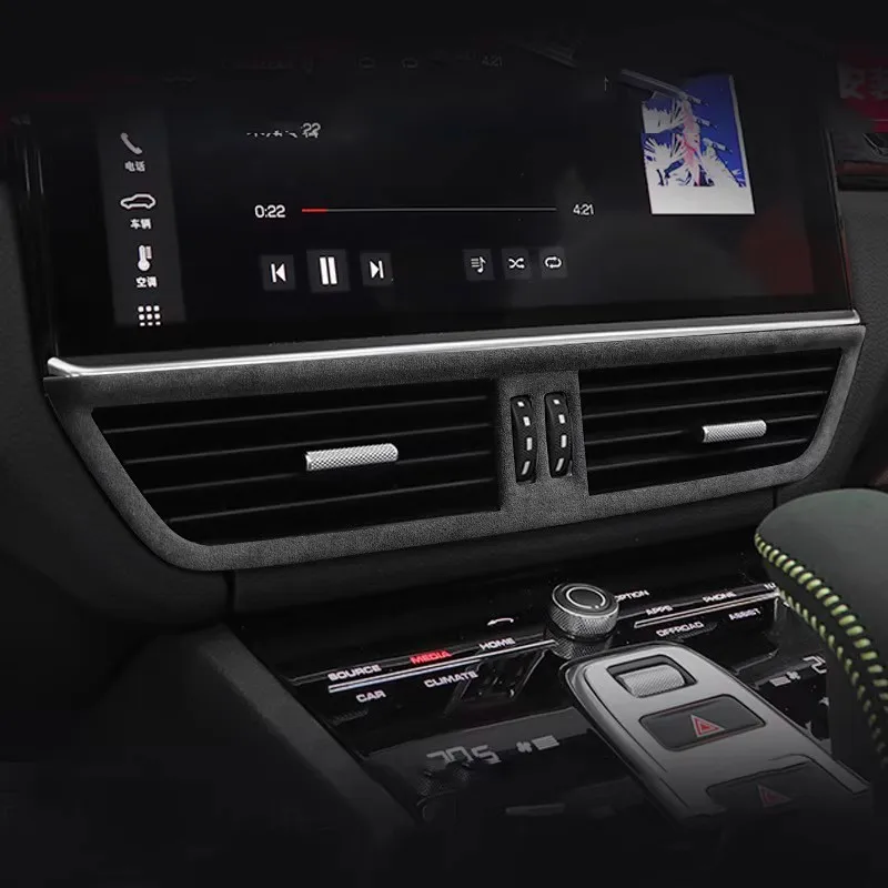 

Suede Leather Interior Modification Panel Gear Side Frame Decorative Accessories For Porsche Cayenne 92A 9YA 2018 2019 2020-2025
