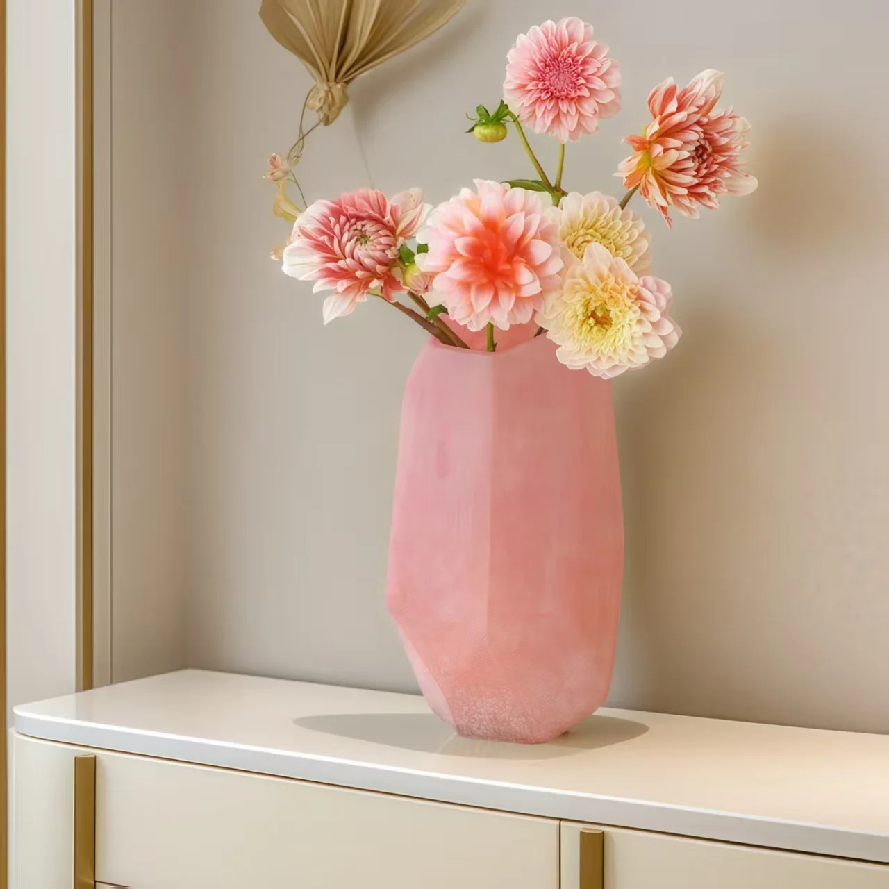 HP  Geometric matte texture antique glazed vase, flower ornaments wholesale