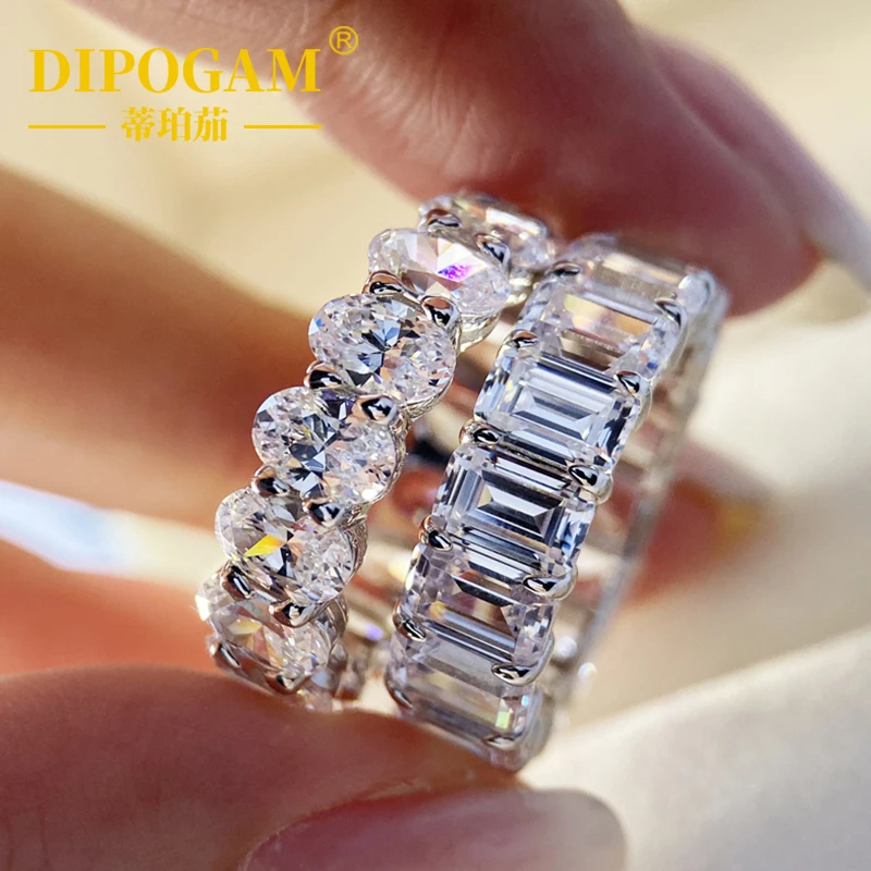 

Luxury square diamond ring 0.5ct imported moissanite platinum PT950 emerald cut women's fashionable couple wedding ring