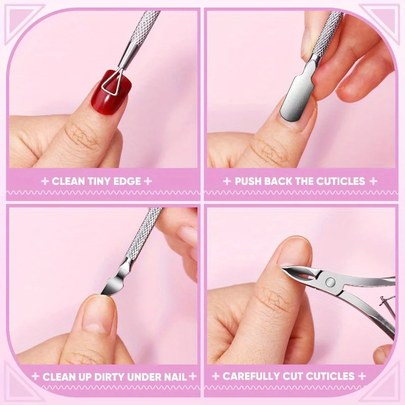 10/15-teiliges professionelles Nagelkunst-Set mit 100/180er Körnung Feilen, Polierschwamm, Schere, Nagelhautzangen, Nagelhautschiebern und Gel-Polierwerkzeugen – Detail 3