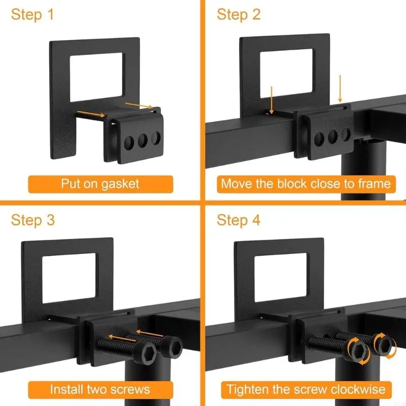 Set of 4 Metal Bed Frame Reinforcement Brackets Tool Release Installation Sturdy Support for Home Hotel Use 37JD