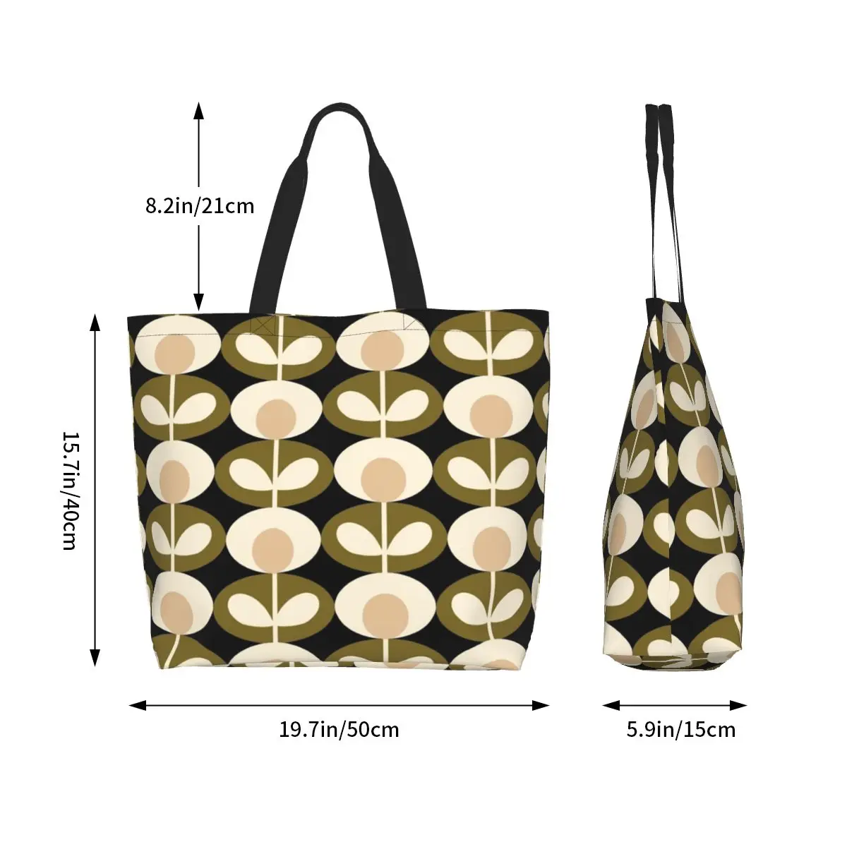 Mode Orla Kiely Bloemen Winkelen Draagtassen Herbruikbare Abstracte Scandinavische Canvas Boodschappen Shopper Schoudertas