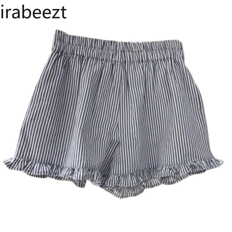 2024 Nieuwe Eenvoudige Elastische Taille Broek Contrast Kleur Strepen Dunne Kanten Casual Shorts Zomer Dameskleding Велосипедки Женские