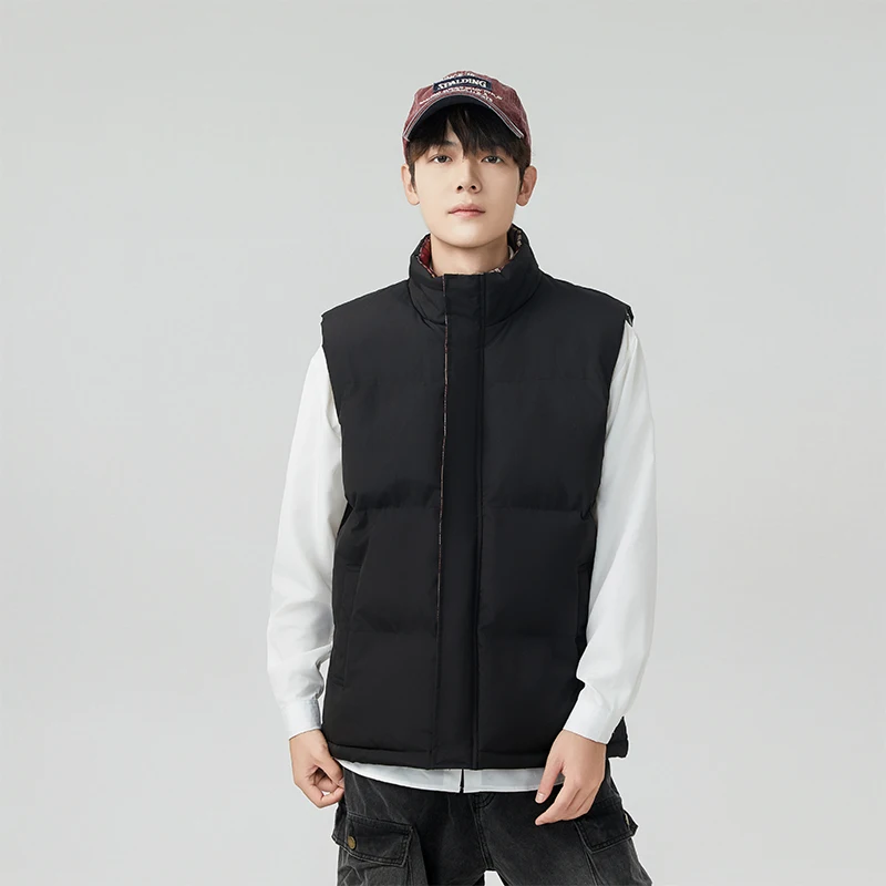 

Winter Men's Thick Warm Cotton Vest Soft Comfortable Neutral Outdoor Sports Leisure Cold Proof Breathable Warm Cotton Clothing