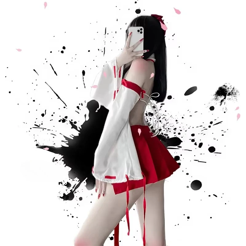 انمي ياباني تأثيري ازياء سوبر مثير كيمونو الصدرية حزام سراويل المثيرة معالج دور اللعب هالوين الزي للنساء 2025 جديد