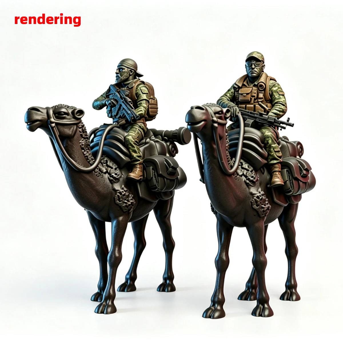 1/35 1/43 1/48 1/64 1/72 1/87 HO Maßstab Modellbausatz 3D Harz Miniatur Soldatenfiguren Diorama Unbemalte Kamel-Soldaten DIY – Detail 6