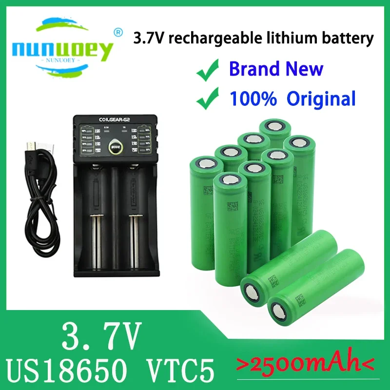 

20Pieces 3.7 V Volt Rechargeable US18650 VTC5 2600mAh VTC5 18650 Battery Replacement 3.7V 2600mAh 18650 Batteries