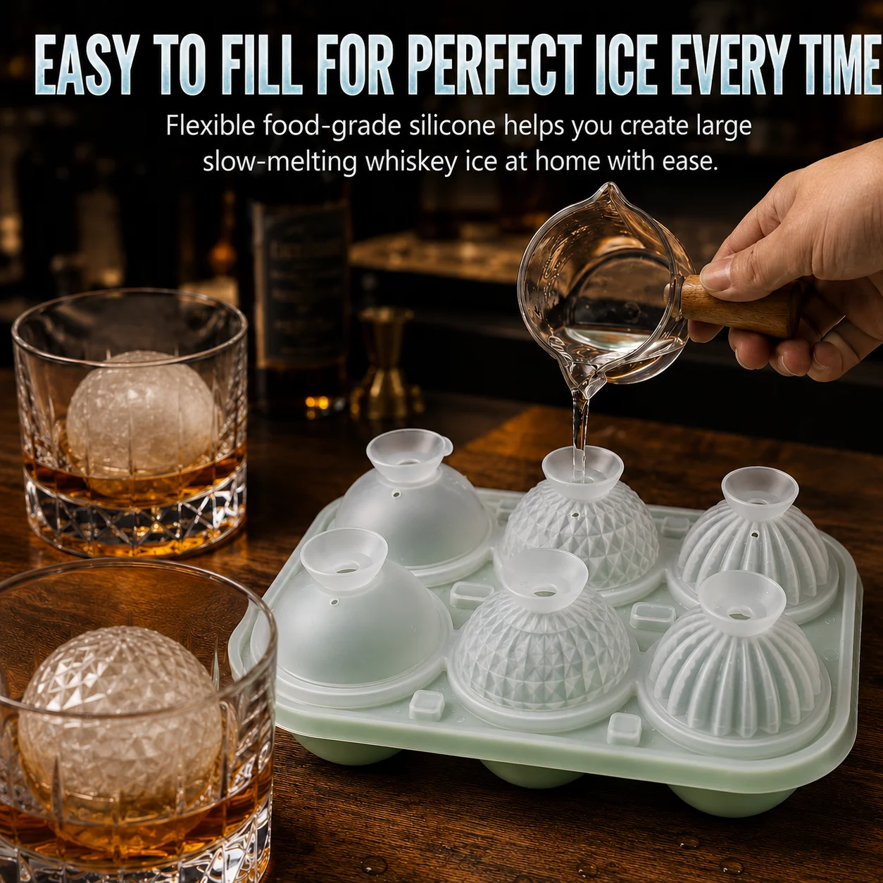 1/2 Pack Large Whiskey Ice Cub - огляд і ціна Ice Mold Sphere