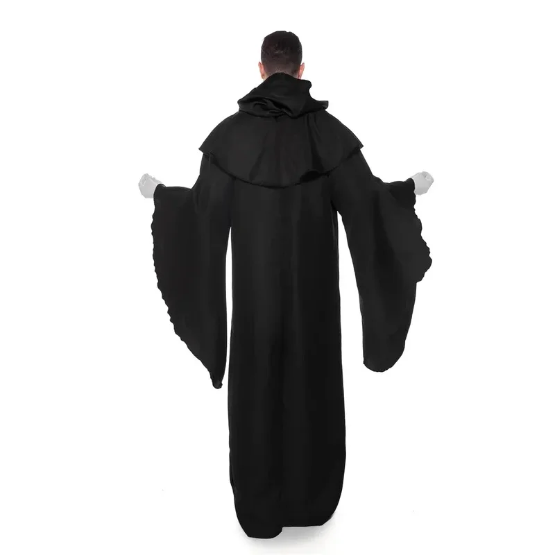 Medieval Halloween Christian Friar Cosplay Costumes Wizard Witch Hooded Robes Dress Outfits
