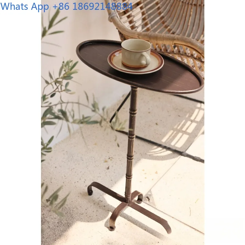 Side Table Corner Table Vintage Retro Metal Design Art Oval Narrow Space