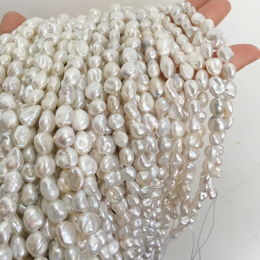 AA pearl beads,100% Nature freshwater loose pearl with  baroque shape,6-8 mm keshi BAROQUE shape pearl  one strand 46 pearls