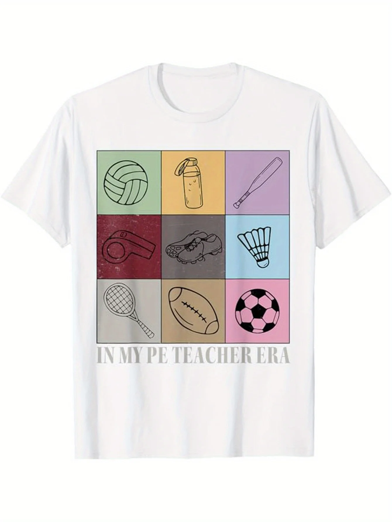 

Volleyball Soccer Tennis Print Soft Cotton Crew Neck Tee for Coaches
