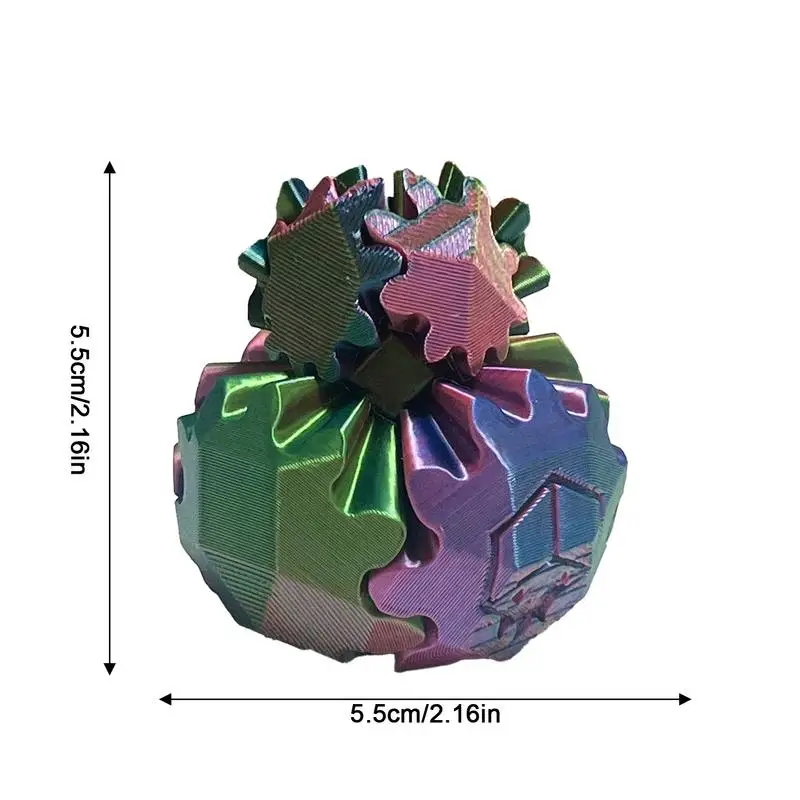 Kostka zabawka spinner przekładnia kula zabawka na biurko obrotowe przekładnia kulowa z nadrukiem 3D zabawka spinner do ćwiczeń antystresowych dla sensorycznych
