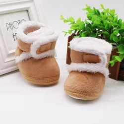 Chaussons de neige en fourrure à semelle souple pour tout-petits, chaussures chaudes pour nouveau-nés, bottes d'hiver pour bébés filles et garçons, premiers marcheurs, 0-18m