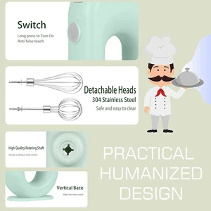Wireless USB Electric Mixer mit 2 Mischköpfen, Lebensmittelmixer, wiederaufladbaren Schläger, Pasta Agitator, Eierschläger 12 Hauptverkaufsmischmaschinenmaschine - №5