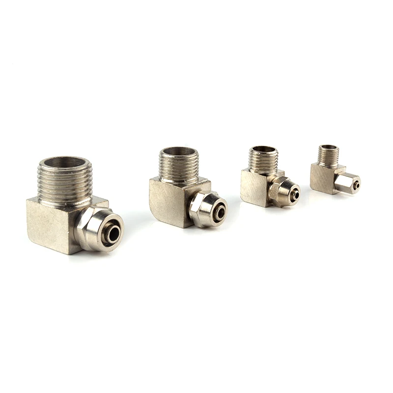 PL 4 6 8 10 12mm Pipe Tube To -M5 M6 1/8 1/4 3/8 1/2 Trachea Quick Screw Connector Copper Pneumatic Components Fast Twist Joint 