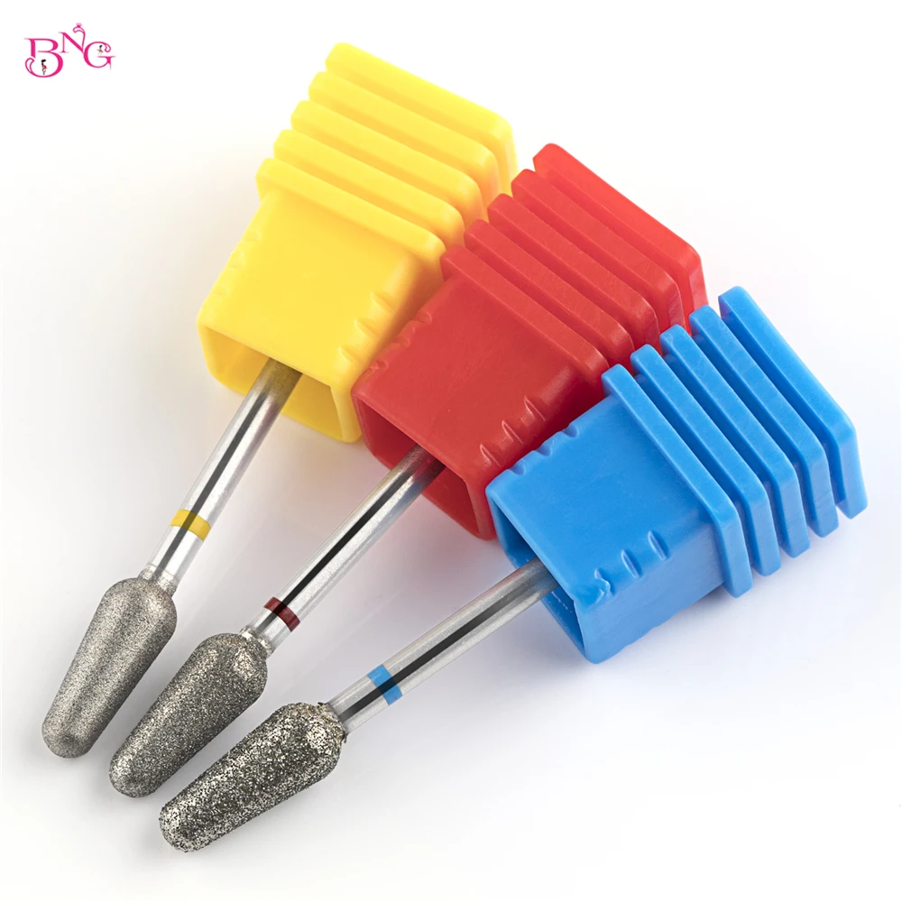 BNG Diamond E-File Nail Drill bit for Manicure Pedicure Russian Electric File bits Large Cone Professional Salon Quality bits