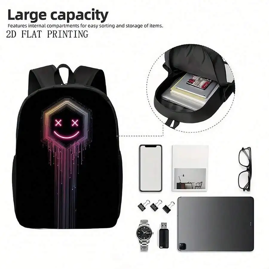 Futuristic Neon Graphic Backpack