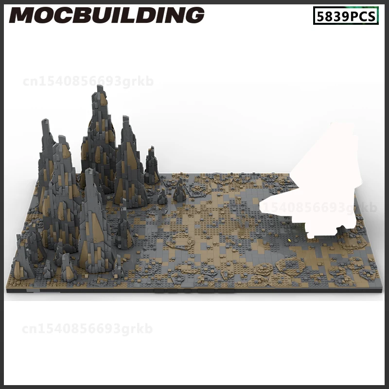 MOC Building Block Film Scene Modular Rock Sand Battlefield Model DIY Brick Assemble Toy Collection Christmas Gifts Presents