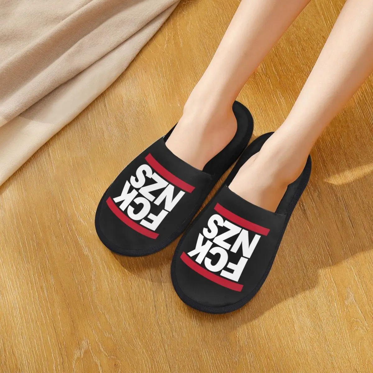 

Custom Fck Nzs Slippers Memory Foam Warm Soft Women House Slipper Indoor Comfy Shoes