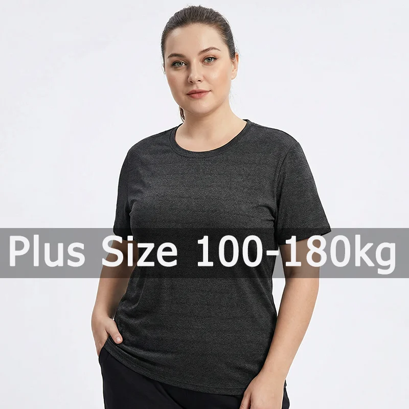 

Женская футболка больших размеров 5XL 6XL 7XL (на вес 110-175 кг), летняя модная однотонная свободная блузка, топ, женская одежда больших размеров