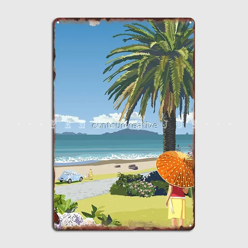 Langs Beach Northland-Póster de Nueva Zelanda, placa de Metal, pared, cueva, sala de estar, placas de diseño, cartel de estaño