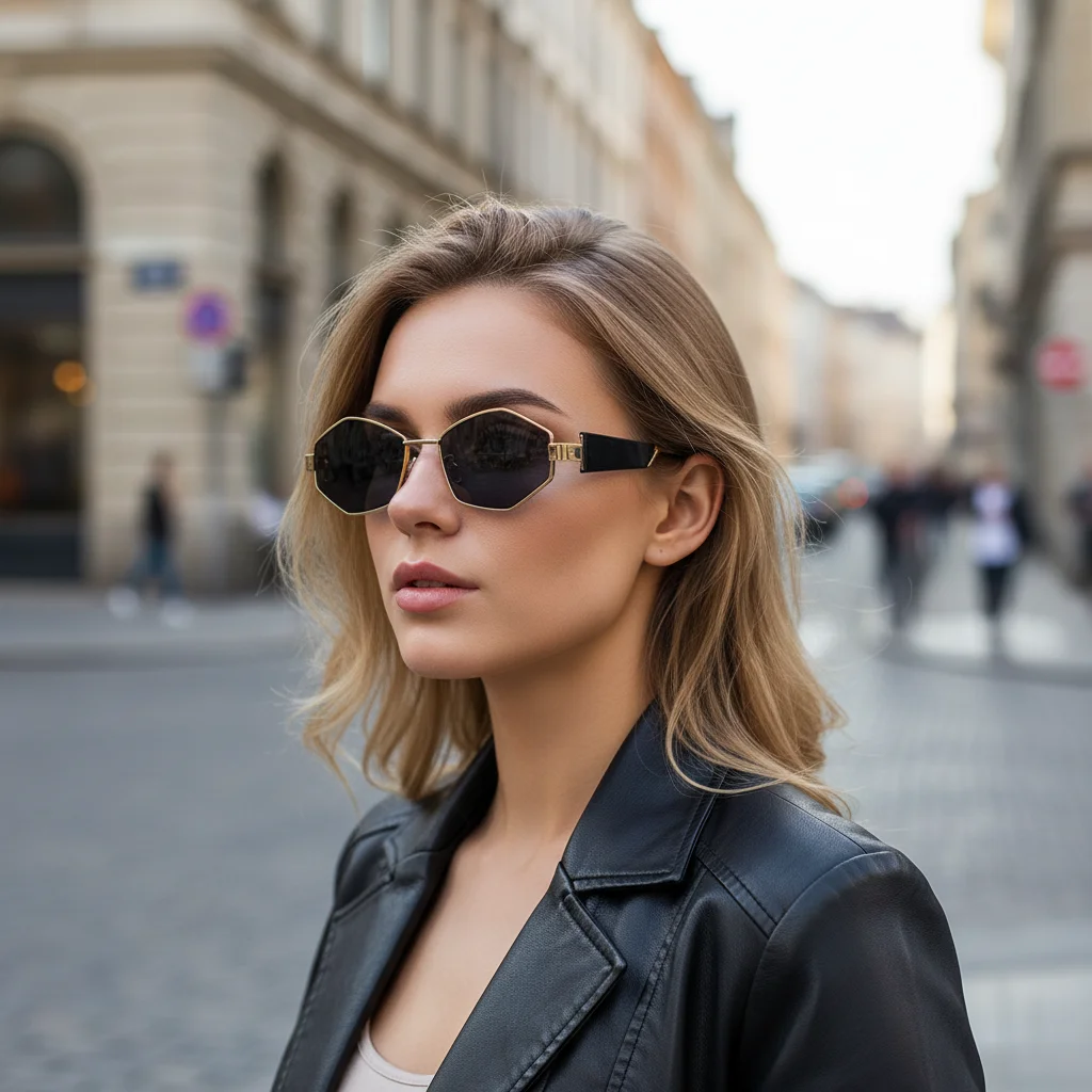 Y2k Hot Girl Style Polygon Sunglasses With Metal Frames - Fashionable For Driving Car Sunglasses2421
