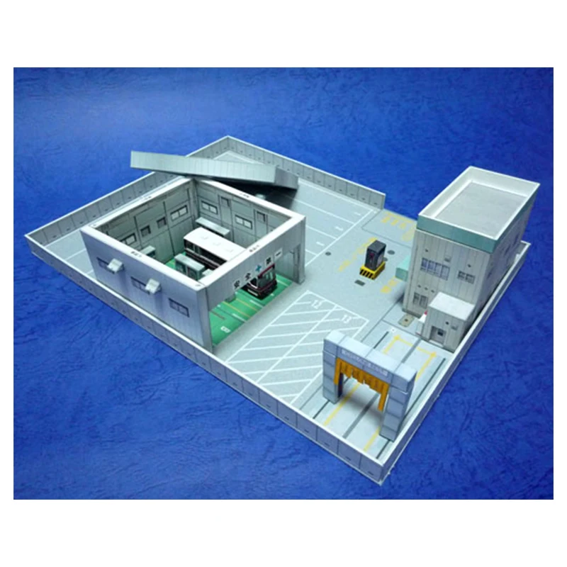 1:150 N-Scale Japanese Building Diorama 3D Paper Model Scene DIY Handmade Ornaments Bus Terminal