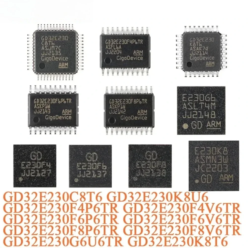 10pcs/2pcs GD32 GD32E230 GD32E230K8 GD32E230K8U6 QFN-32 Cortex-M23 32-bit Microcontroller-MCU Chip IC GD32E230C8T6 GD32E230F4P6T