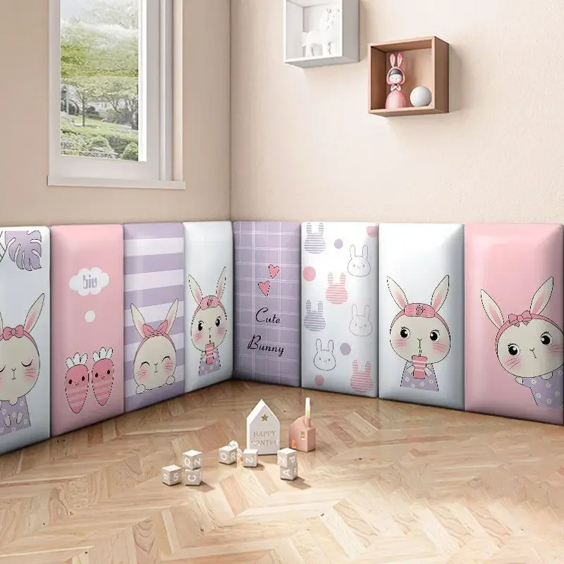 Baby Anti-collision Children's Room Decoration Cartoon Cute Wall Skirt Stickers Beds Furniture Headboard Bed cabecera adhesiva