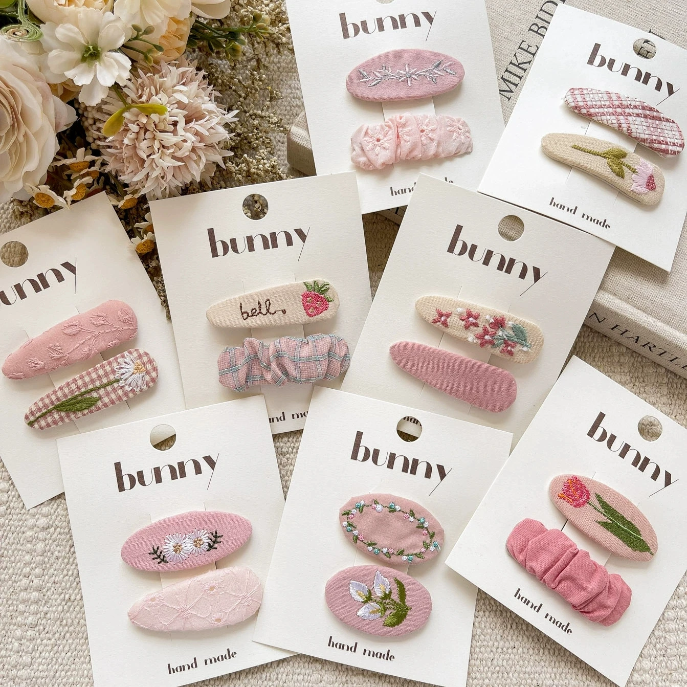 

Girls Snap Clips Children Cartoon Hair Clip Baby Hair Accessories Kids Side Clips Toddler Cute Floral Embroided Hairclips