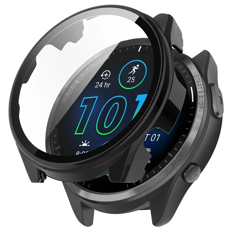 Garmin Forerunner 165 965 255 955 용 풀 커버 케이스 Garmin 165 965 255 955 케이스 용 보호 범퍼 커버 및 강화 유리