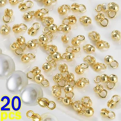 20pcs DIY Bead Tip Chain Connector Making Bracelets Necklace Ball Buckle Finding Clam Shell Bead Tip Crimp Ends Jewelry Supplies