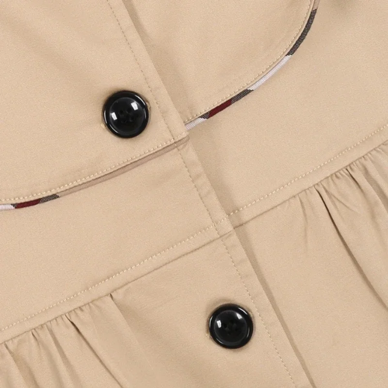 

Girls Outerwear Long Sleeves Spring Autumn Winter Clothes Single-breasted Korean Style Fashion Children Trench Coat 3-9 Years