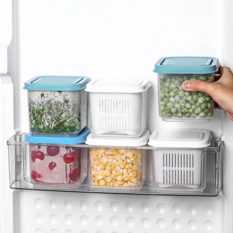 Multipurpose Mini Refrigerator with Lid Draining Organization Container for Fridge Storage Tray Sealing Dropshipping