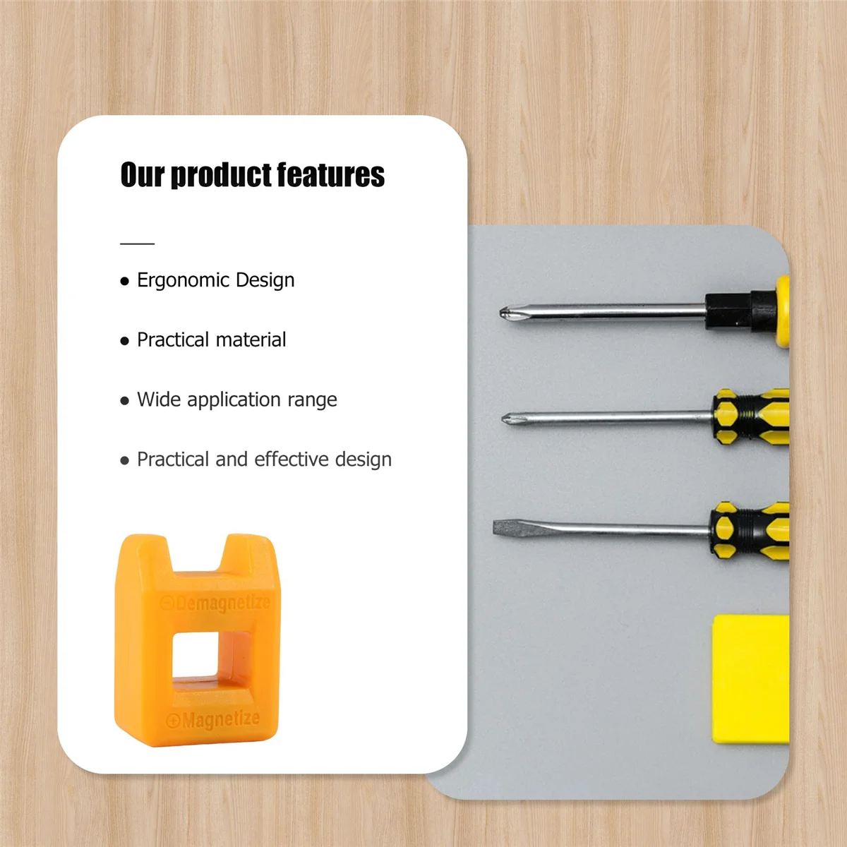 ABZV-Screwdriver Magnetizer Размагничивающий размагничиватель Магнитный практичный инструмент для захвата Цвет: желтый