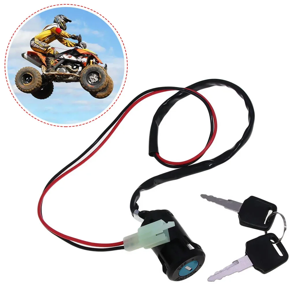 Scooter Accessories Power Lock Ignition Switch Plastic + Metal Replacement Parts 2 Wire Completely Assembled Easy Installation