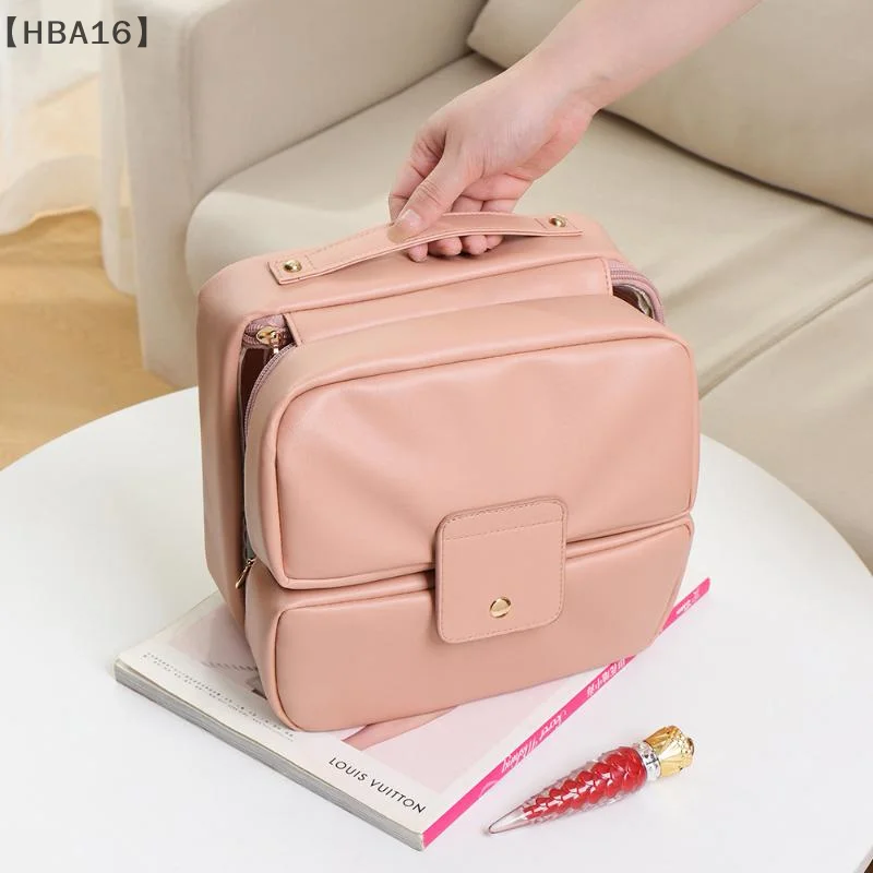〔HBA16〕 Foldable Makeup Brushes Cosmetic Tools Organizer Cosmetic Bag With Multiple Compartments Travel Toiletry Storage Pouch