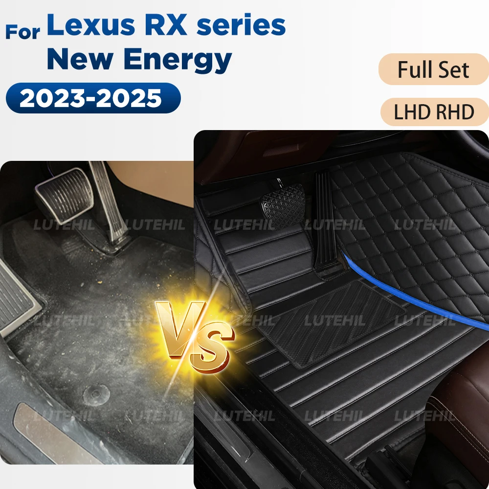 

Коврики для Lexus RX series New Energy 2023 2024 2025 Всепогодные кожаные напольные коврики Автомобильные коврики на заказ, 1-й и 2-й ряд
