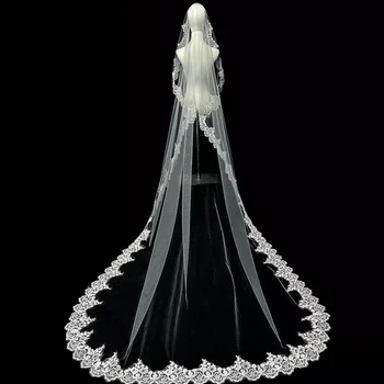 Nuovo velo da sposa, finiture in pizzo lussuoso e resistente...